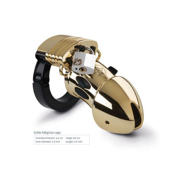 Клітка для члена з електростимуляцією Mystim Pubic Enemy No 1 - Gold Edition SO3809 фото