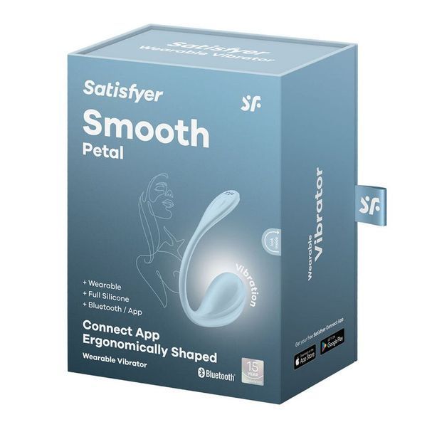 Смарт-віброяйце Satisfyer Smooth Petal Connect App Light Blue SX0667 фото