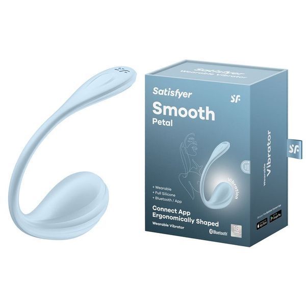Смарт-віброяйце Satisfyer Smooth Petal Connect App Light Blue SX0667 фото