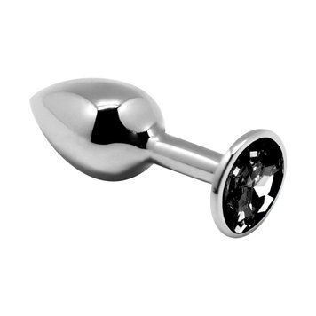 Металева анальна пробка з чорним кристалом Alive Mini Metal Butt Plug, розмір L SO6006 фото