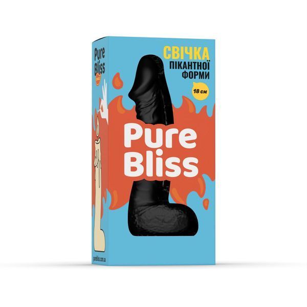 Свічка у вигляді члена Pure Bliss BIG Black 18 см SX1650 фото