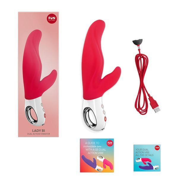 Вібратор-кролик для точки А Fun Factory LADY BI india red, 2 мотори, 12 режимів SX0942 фото