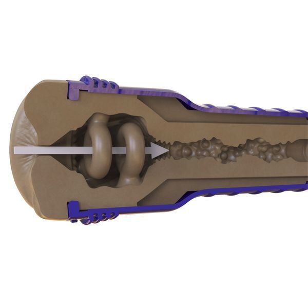 Мастурбатор-попка Fleshlight Boost Blast Female Medium Dark Flesh, плаваючі кільця Turbo Tech SX1317 фото