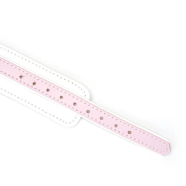 Нашийник з повідцем Liebe Seele White & Pink Fairy Goat Leather Collar SX2826 фото