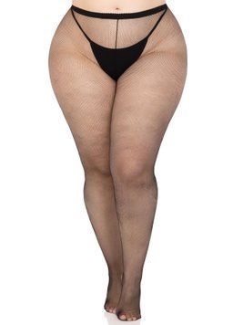 Колготки Leg Avenue Spandex micro net tights, 1X/2X, чорні, у дрібну сітку, середня посадка SX1050 фото