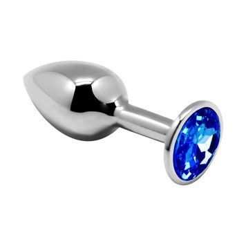 Металева анальна пробка з синім кристалом Alive Mini Metal Butt Plug, розмір L SO6007 фото