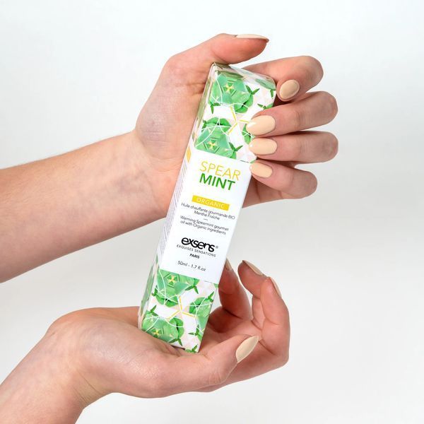 Їстівна масажна олія EXSENS Organic Spear Mint 50мл розігрівальна, без цукру та парабенів. SO2380 фото