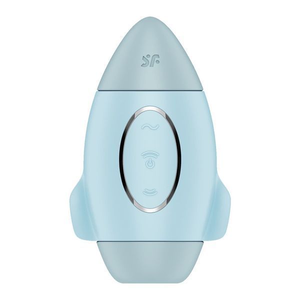 Вакуумний стимулятор з вібрацією Satisfyer Mission Control Blue, 2 незалежні мотори SO8969 фото