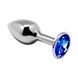 Металева анальна пробка з синім кристалом Alive Mini Metal Butt Plug, розмір L SO6007 фото 1